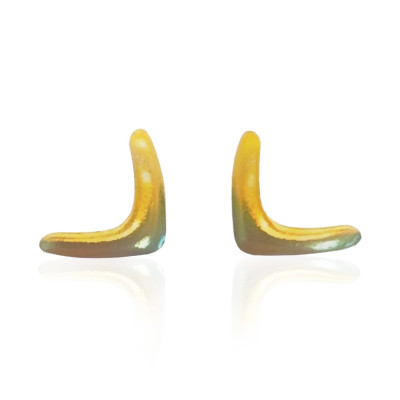 Gouden tandsieraad L-Facing – uniek gold tooth gem initiaal design