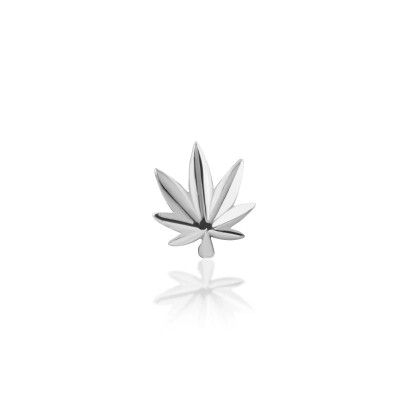 Wit gouden tandsieraad wietblaadje – cannabis leaf tooth gem witgoud