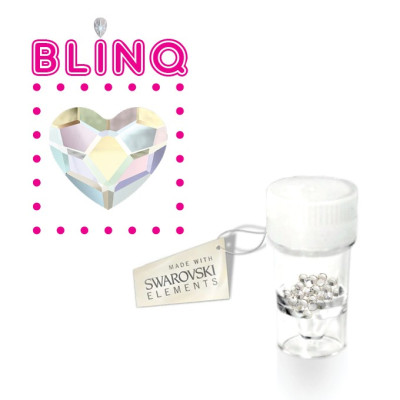 Swarovski Strass Dentaire – Cœur Aurora à reflets lumineux – 5 pcs