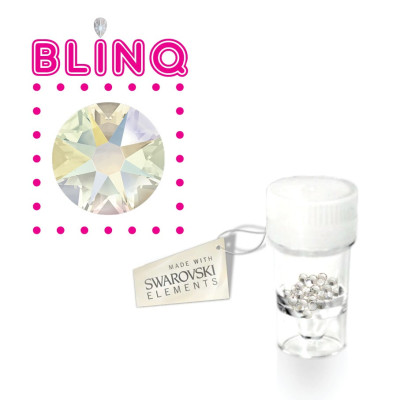 Swarovski tooth gems – Clear Aurora (multi-size) – 25 pcs