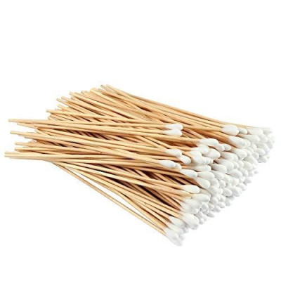 Lange Holz-Wattestäbchen 15 cm – große Spitze für Anwendung & Reinigung