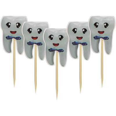 Tooth Cocktail Picks – 10-pc Dental Party Food Picks