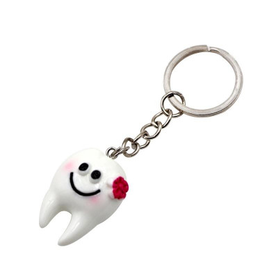 Sleutelhanger tand met gezichtje – smile accessoire