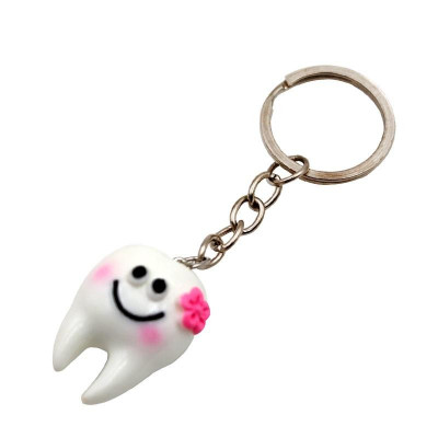 Sleutelhanger tand met gezichtje – smile accessoire