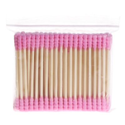 Pink Cotton Swabs 100pcs – Hygienic Salon Applicators