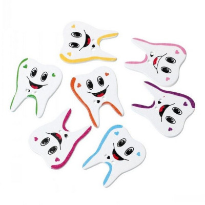 Wooden Tooth Buttons – 5 pcs Craft & Sewing Buttons