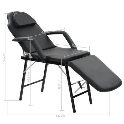Fauteuil portable Porta noir – chaise mobile pour traitements