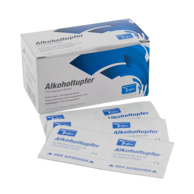Alkoholtupfer 100 Stück – sterile Reinigungstücher